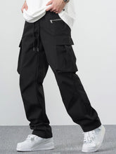 Fitwala™ Black Utility Cargo Pants – Multi-Pocket Korean Streetwear Style