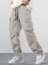 Fitwala™ Beige Utility Cargo Pants – Multi-Pocket Korean Streetwear Style