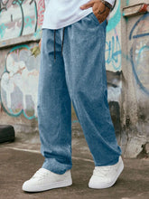 Blue Korean Casual Regular Fit Corduroy Trouser
