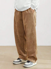 Khaki Korean Casual Regular Fit Corduroy Trouser