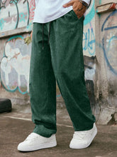 Green Korean Casual Regular Fit Corduroy Trouser