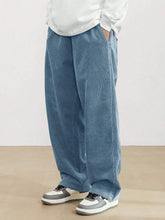 Baby Blue Korean Casual Regular Fit Corduroy Trouser