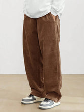 Rust Brown Korean Casual Regular Fit Corduroy Trouser