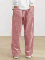 Soft Rose Korean Casual Regular Fit Corduroy Trouser