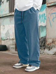 Blue Korean Casual Regular Fit Corduroy Trouser