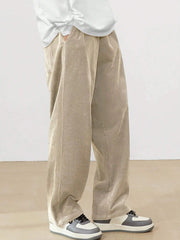 Apricot Korean Casual Regular Fit Corduroy Trouser