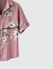 Blossom Breeze Shirt – Sakura-Inspired Floral Print on Soft Pink