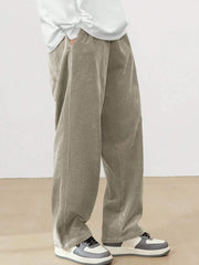 Camel Korean Casual Regular Fit Corduroy Trouser