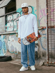 Blue Korean Casual Regular Fit Corduroy Trouser