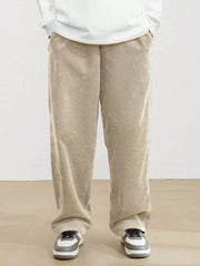 Apricot Korean Casual Regular Fit Corduroy Trouser