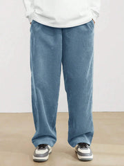Baby Blue Korean Casual Regular Fit Corduroy Trouser