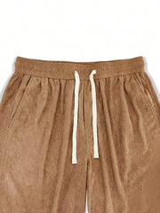 Khaki Korean Casual Regular Fit Corduroy Trouser