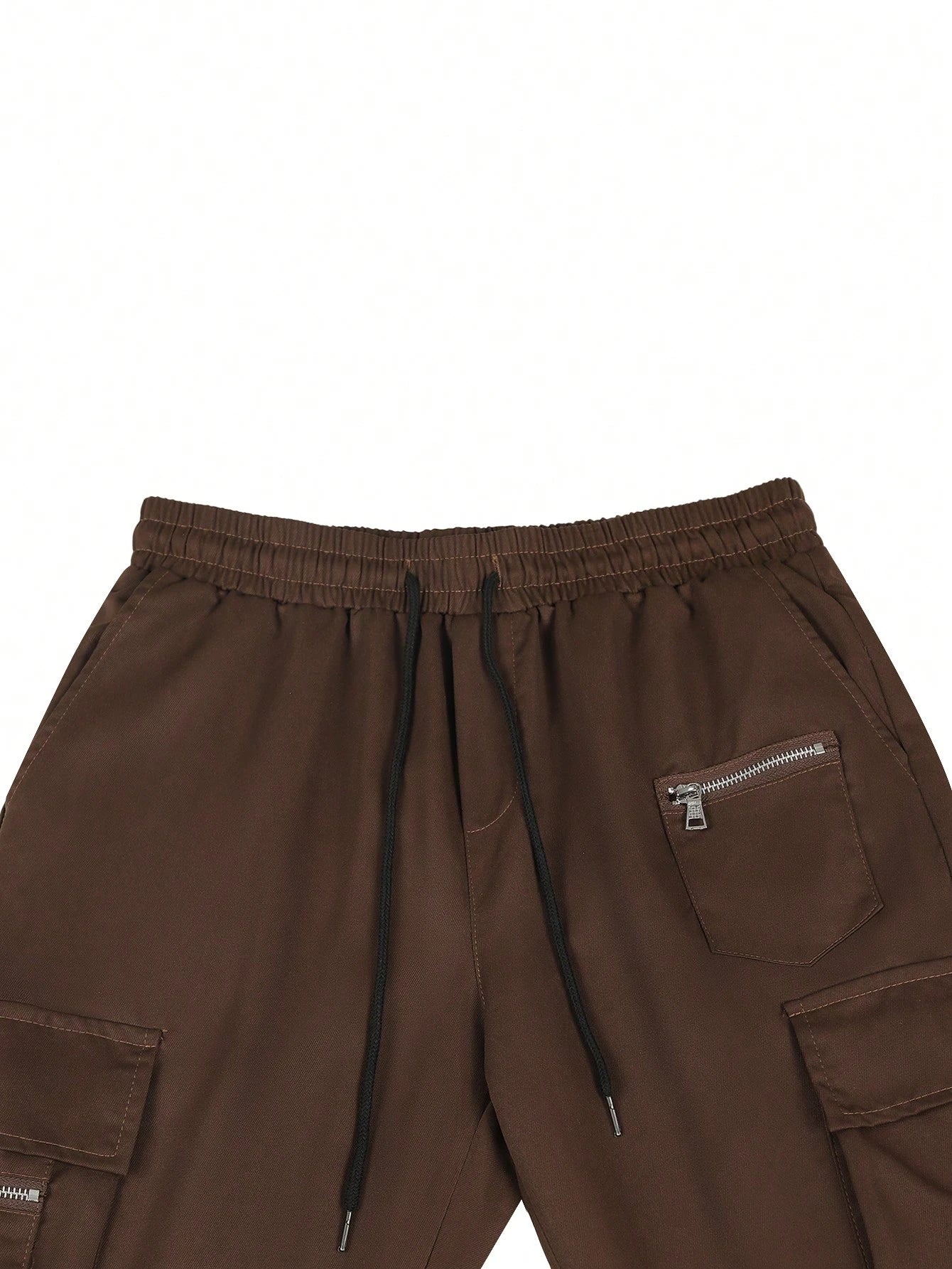 Fitwala™ Brown Utility Cargo Pants – Multi-Pocket Korean Streetwear Style