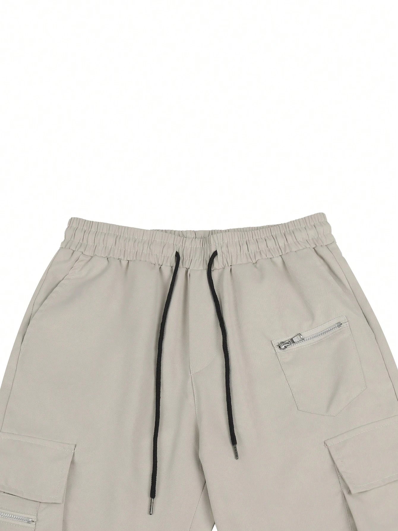 Fitwala™ Beige Utility Cargo Pants – Multi-Pocket Korean Streetwear Style