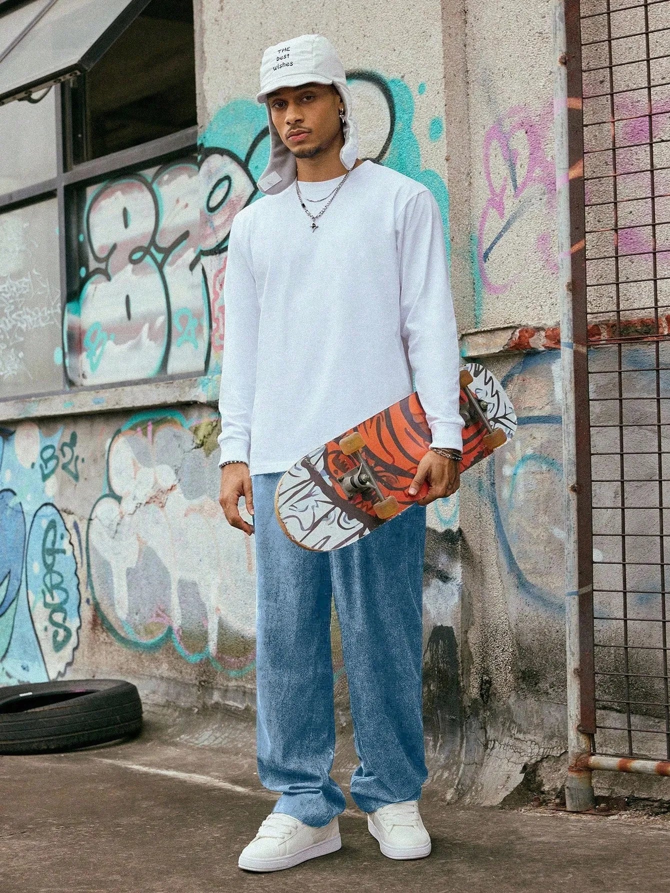 Blue Korean Casual Regular Fit Corduroy Trouser