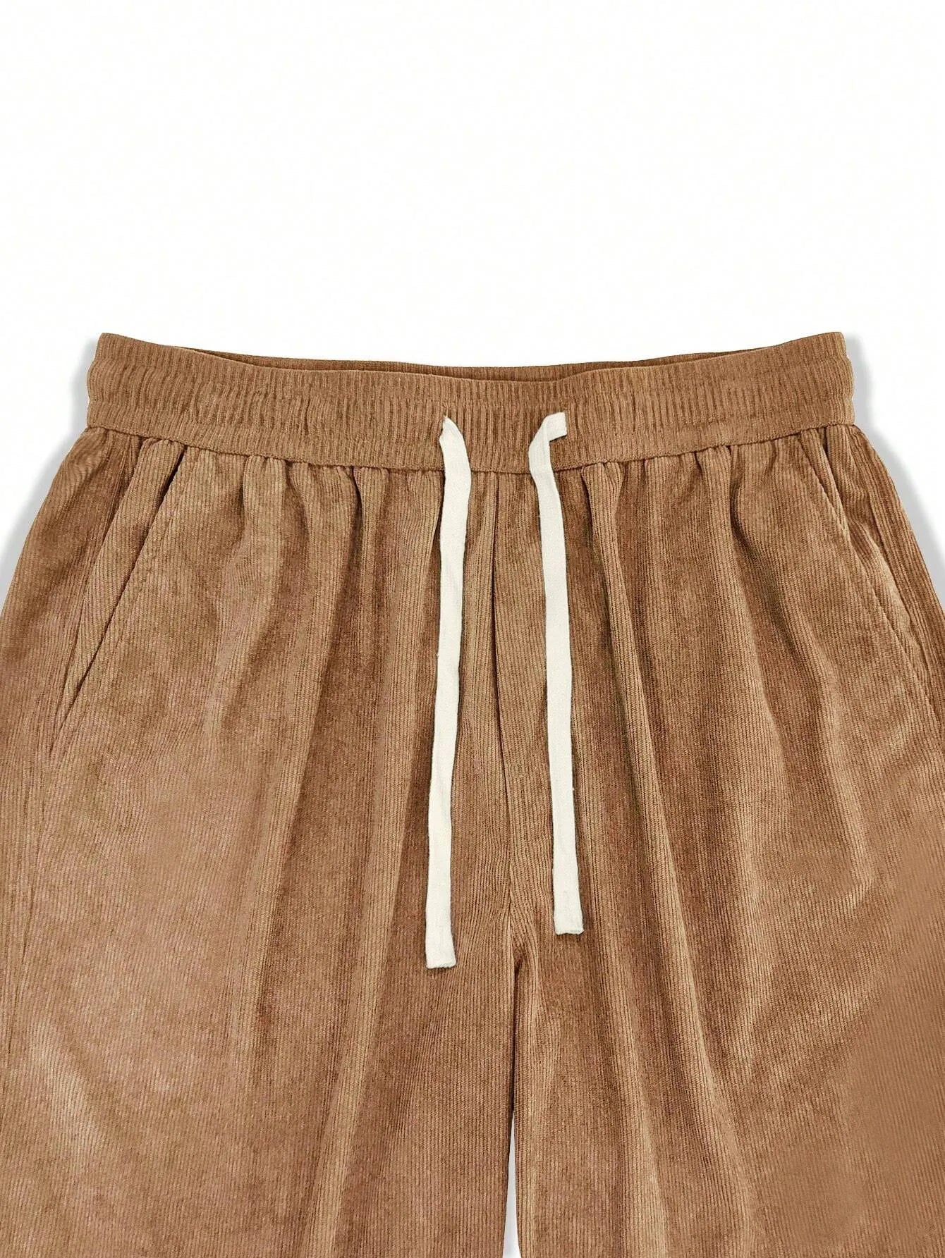 Khaki Korean Casual Regular Fit Corduroy Trouser