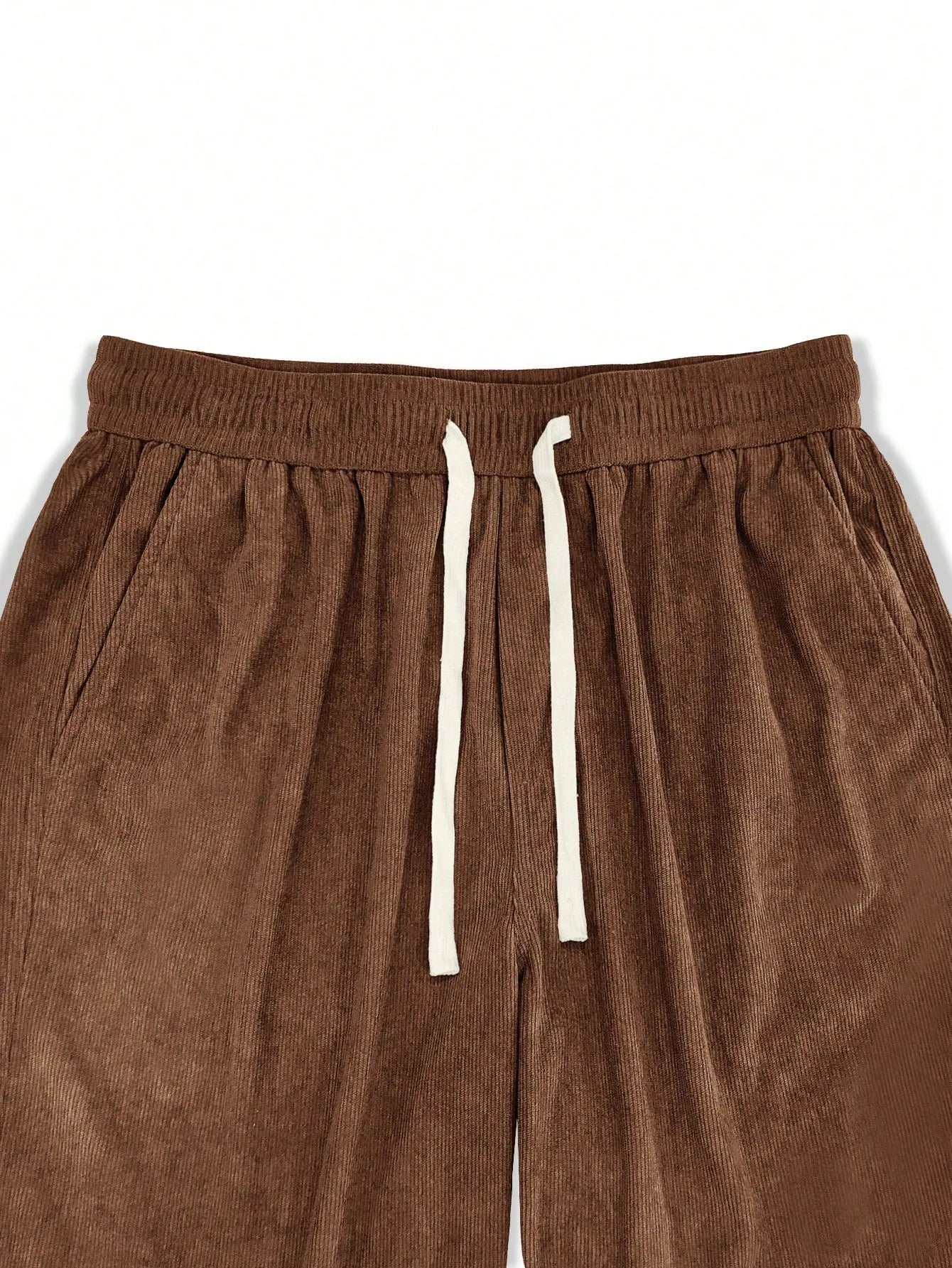 Rust Brown Korean Casual Regular Fit Corduroy Trouser