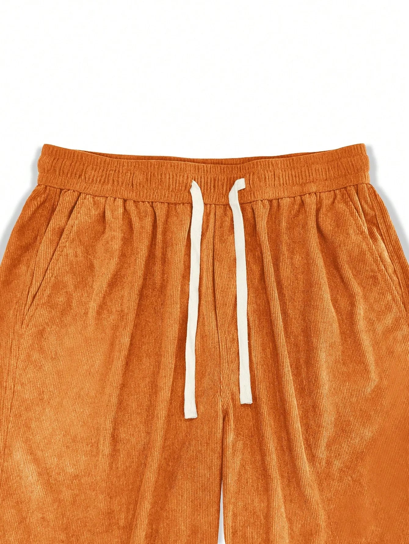 Orange Korean Casual Regular Fit Corduroy Trouser