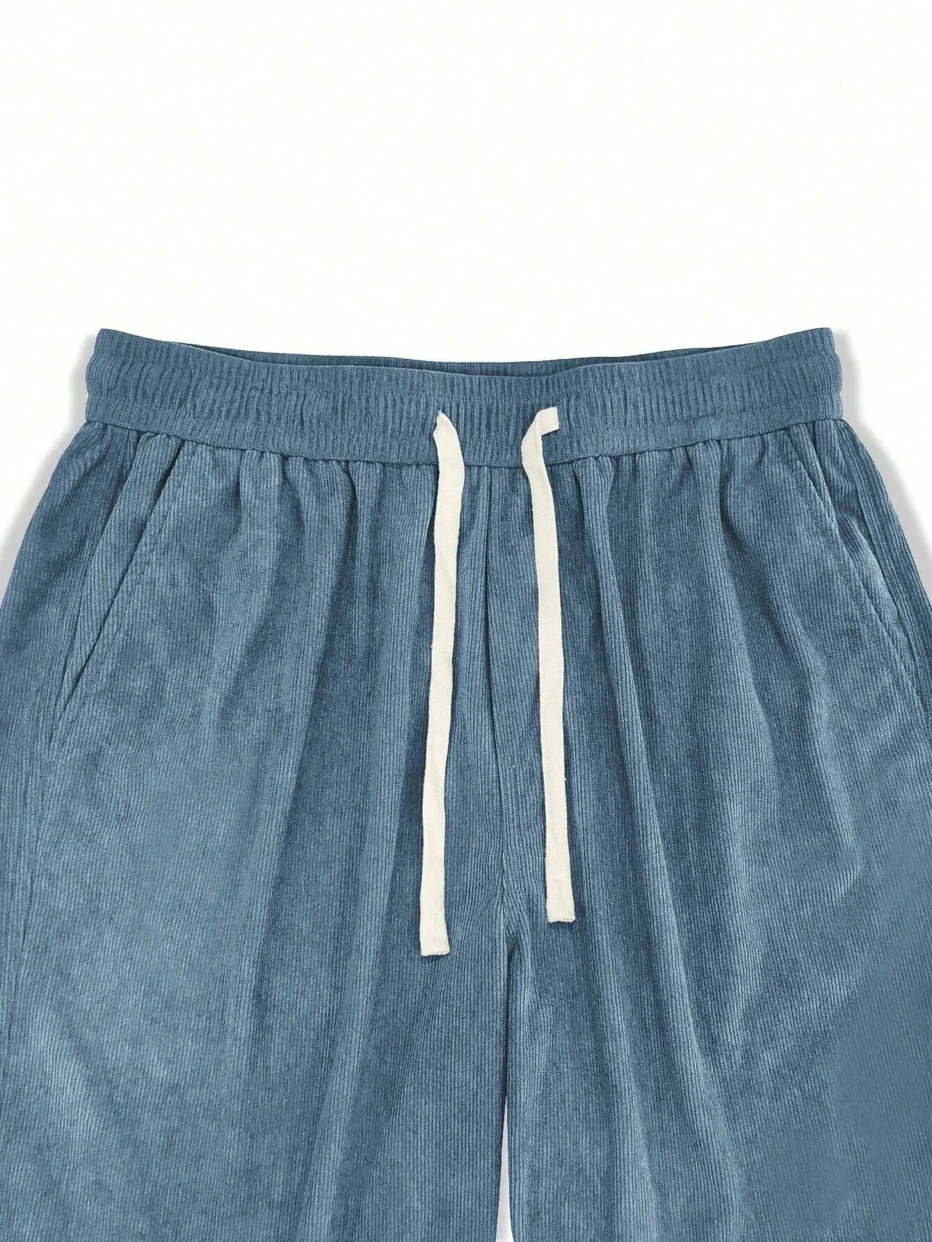 Baby Blue Korean Casual Regular Fit Corduroy Trouser