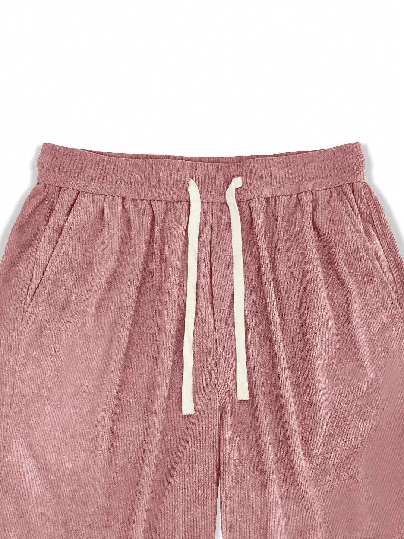 Soft Rose Korean Casual Regular Fit Corduroy Trouser