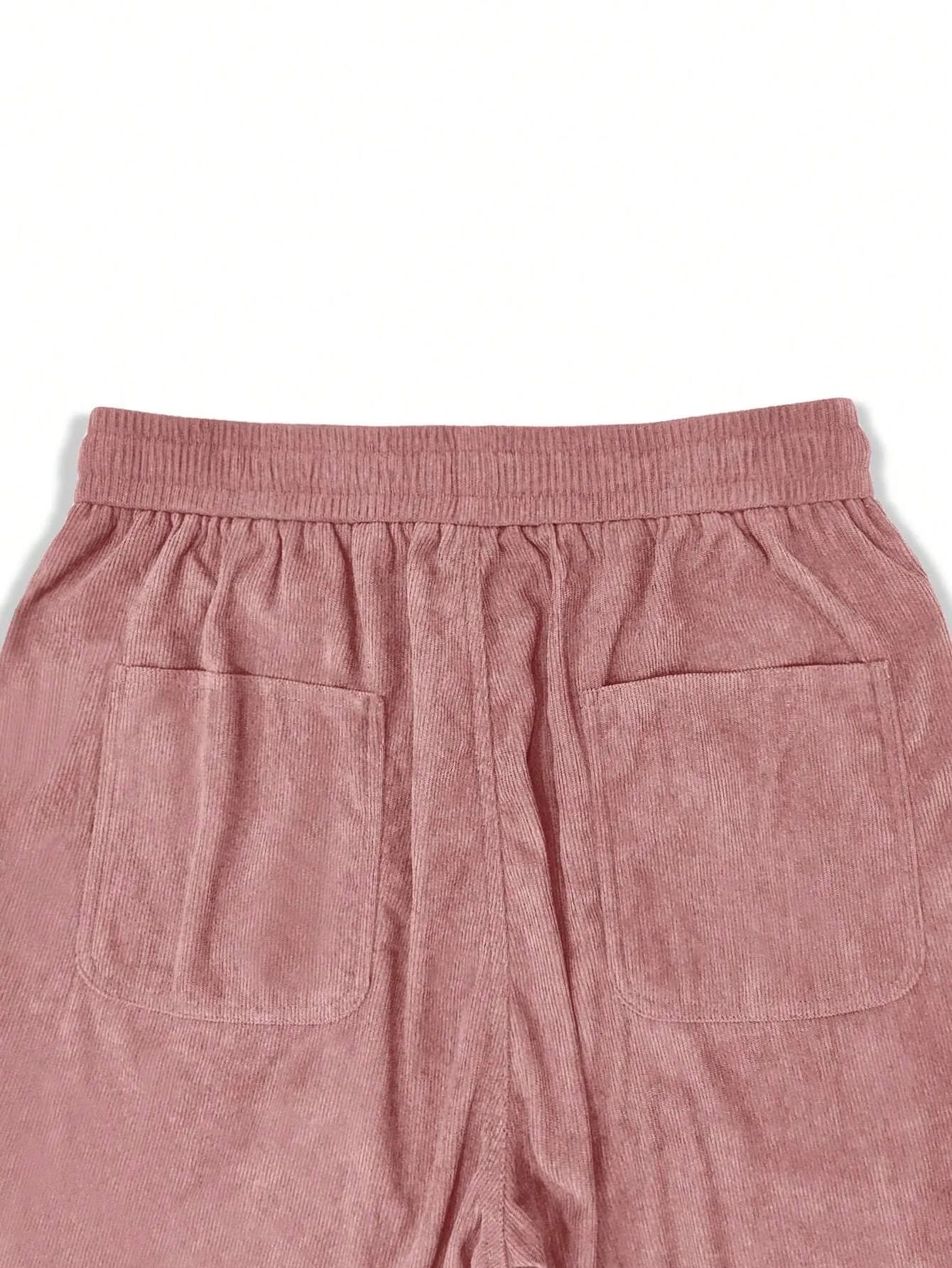 Soft Rose Korean Casual Regular Fit Corduroy Trouser