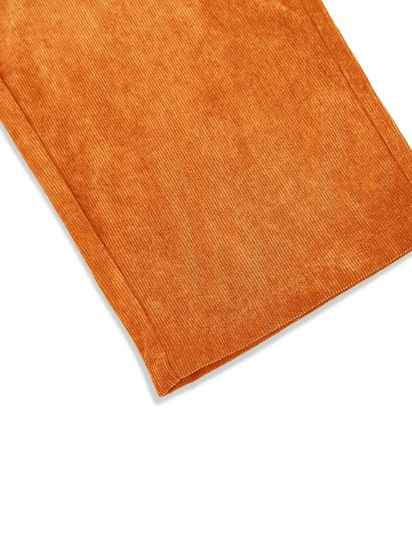 Orange Korean Casual Regular Fit Corduroy Trouser