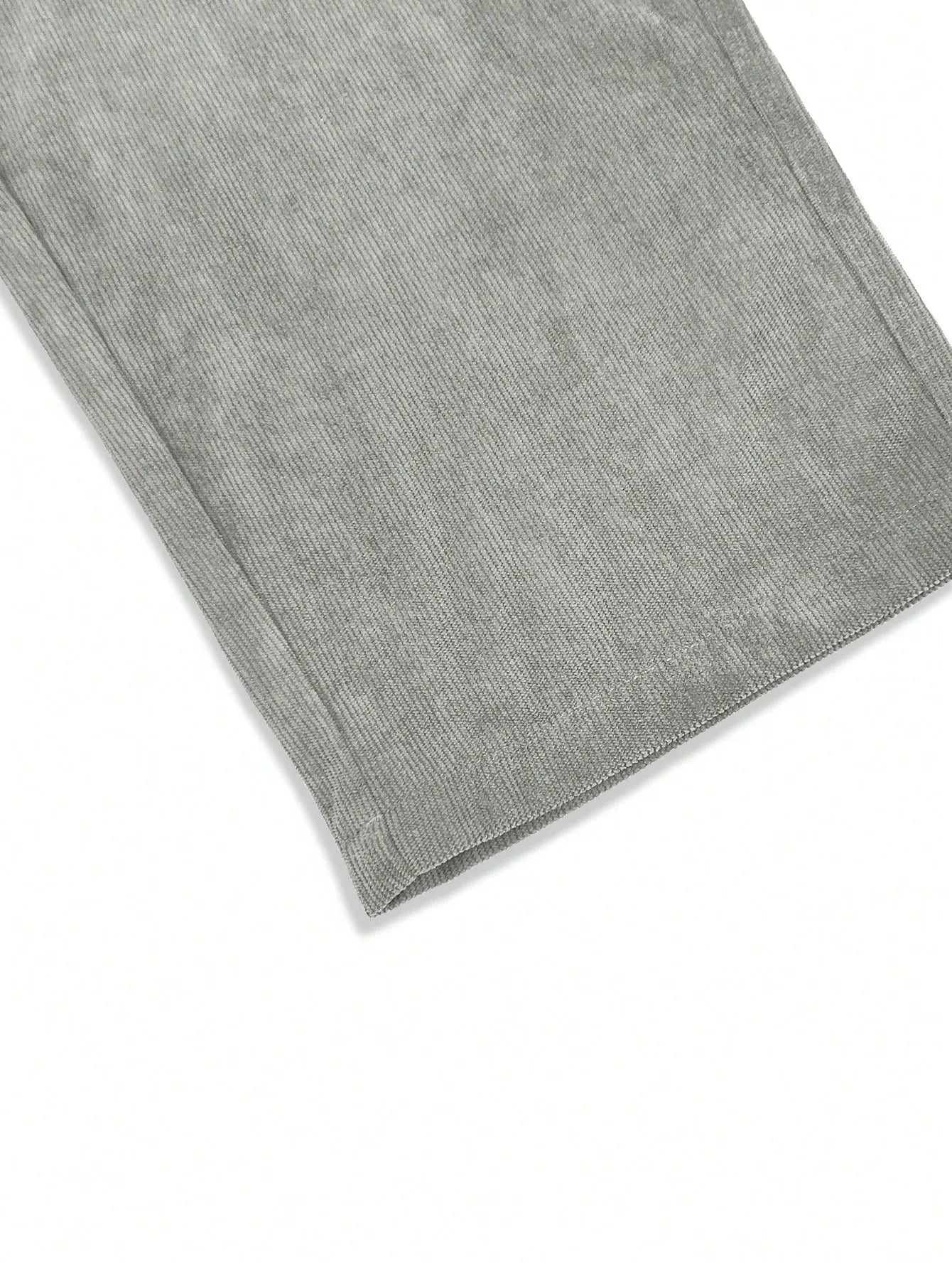 Light Grey Korean Casual Regular Fit Corduroy Trouser