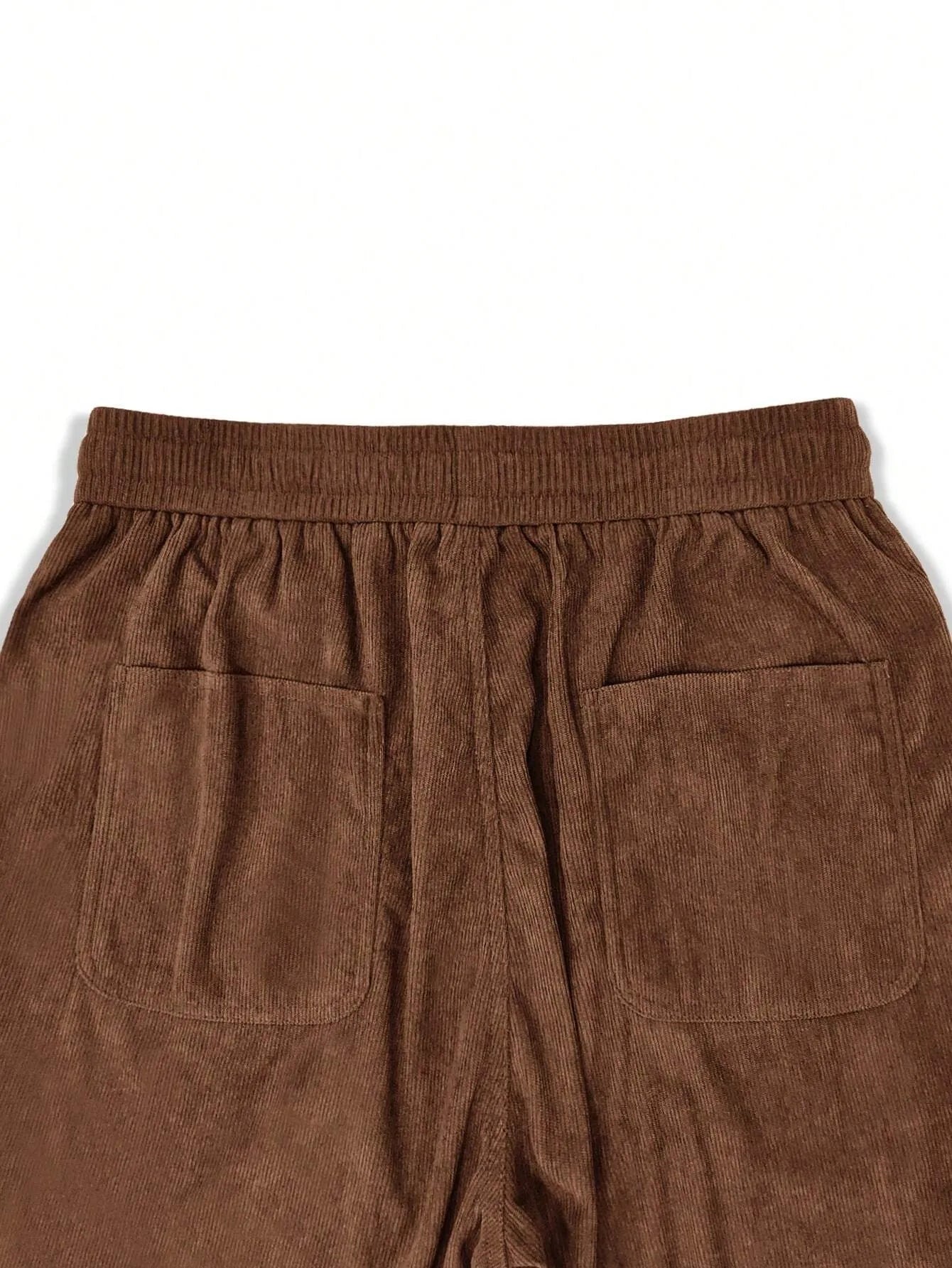 Rust Brown Korean Casual Regular Fit Corduroy Trouser