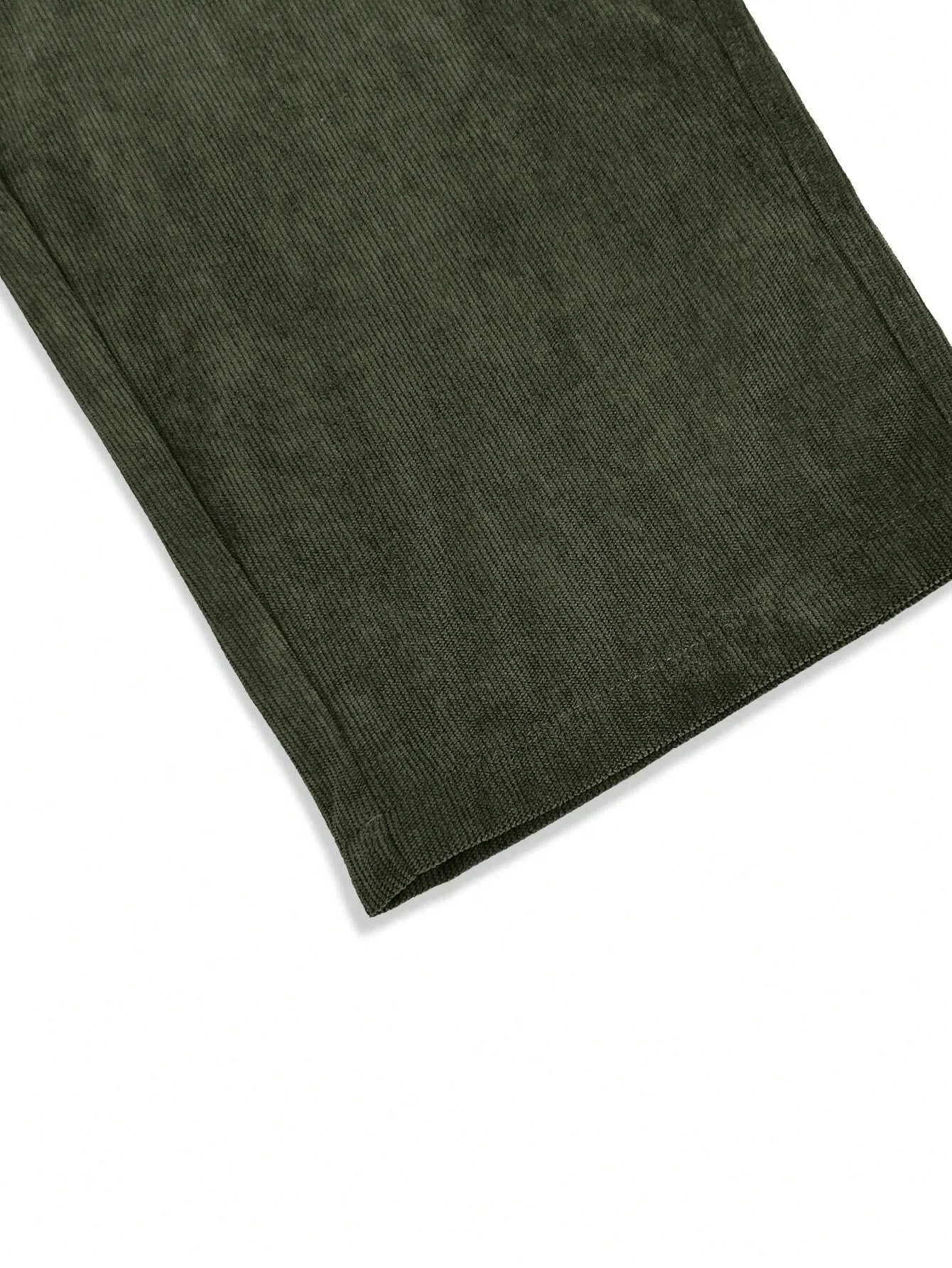 Army Green Korean Casual Regular Fit Corduroy Trouser