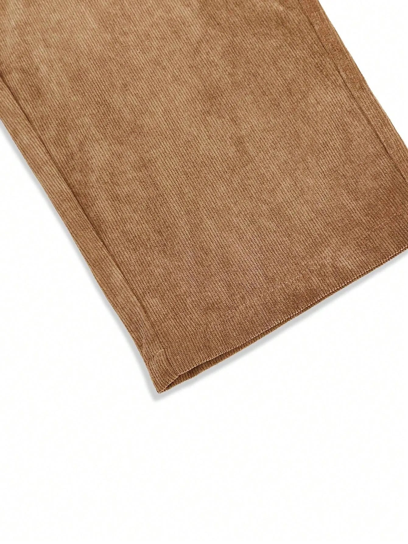 Khaki Korean Casual Regular Fit Corduroy Trouser