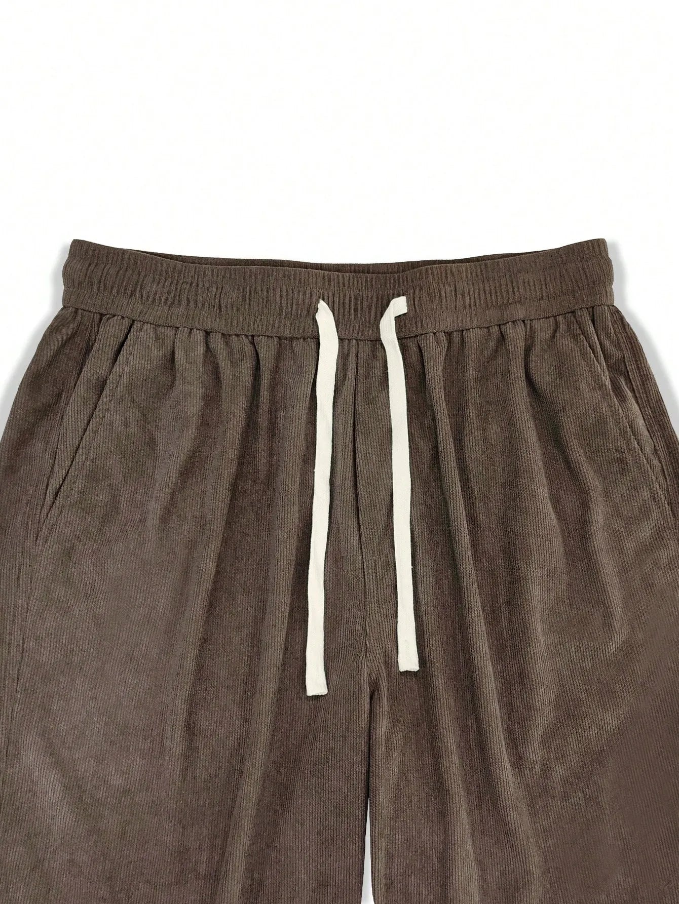 Brown Korean Casual Regular Fit Corduroy Trouser