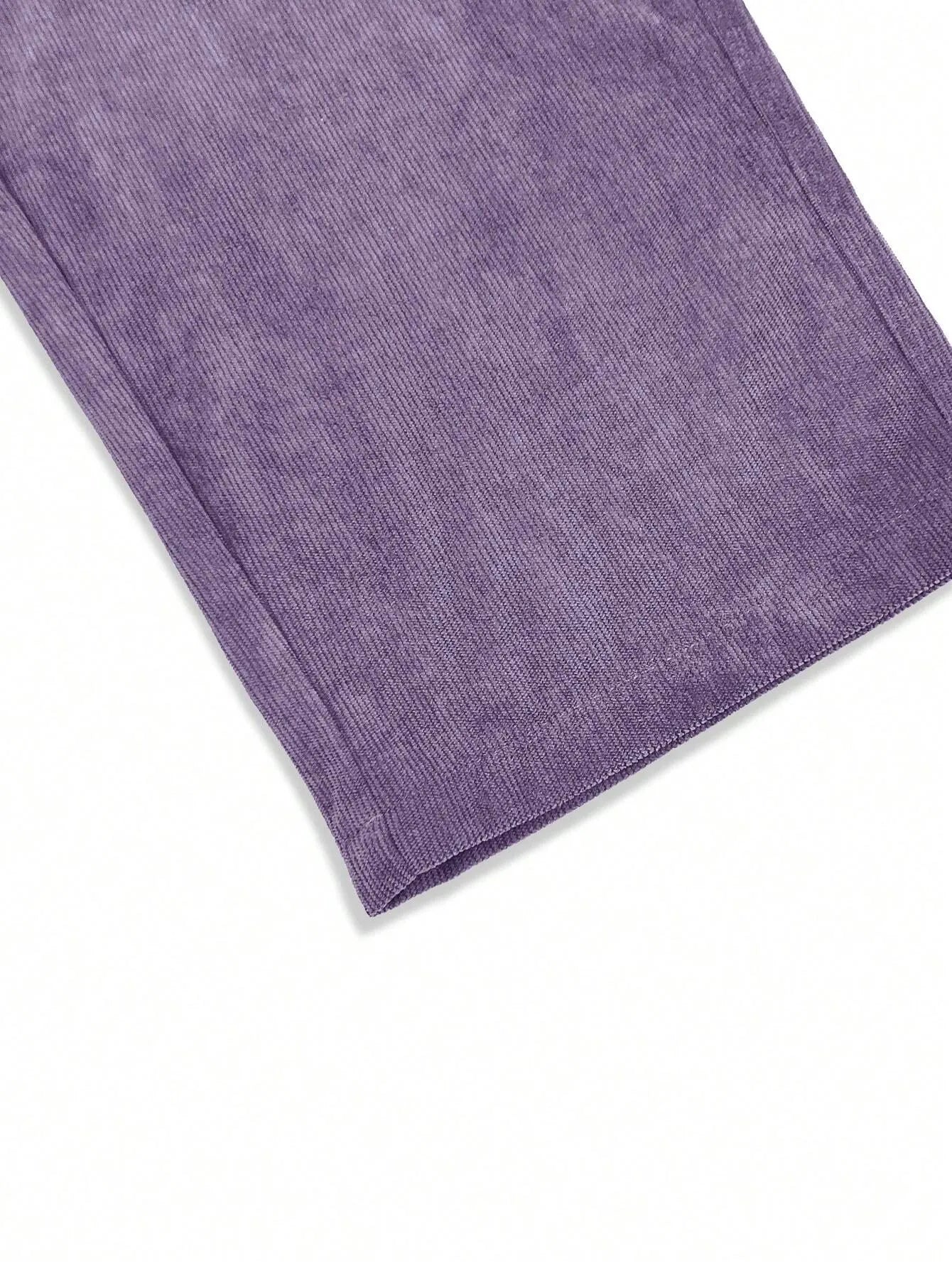 Purple Korean Casual Regular Fit Corduroy Trouser