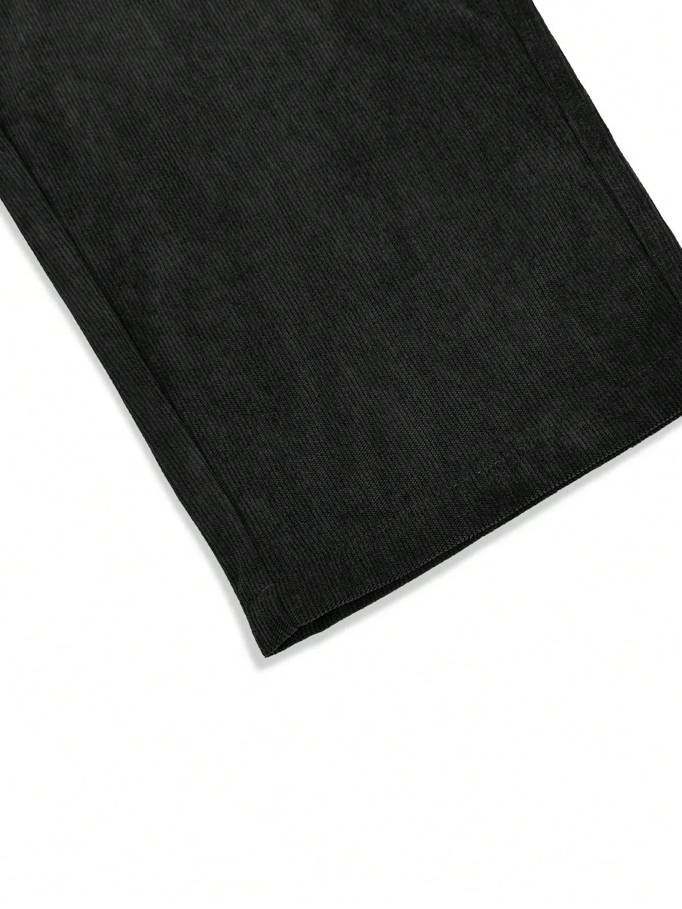 Black Korean Casual Regular Fit Corduroy Trouser
