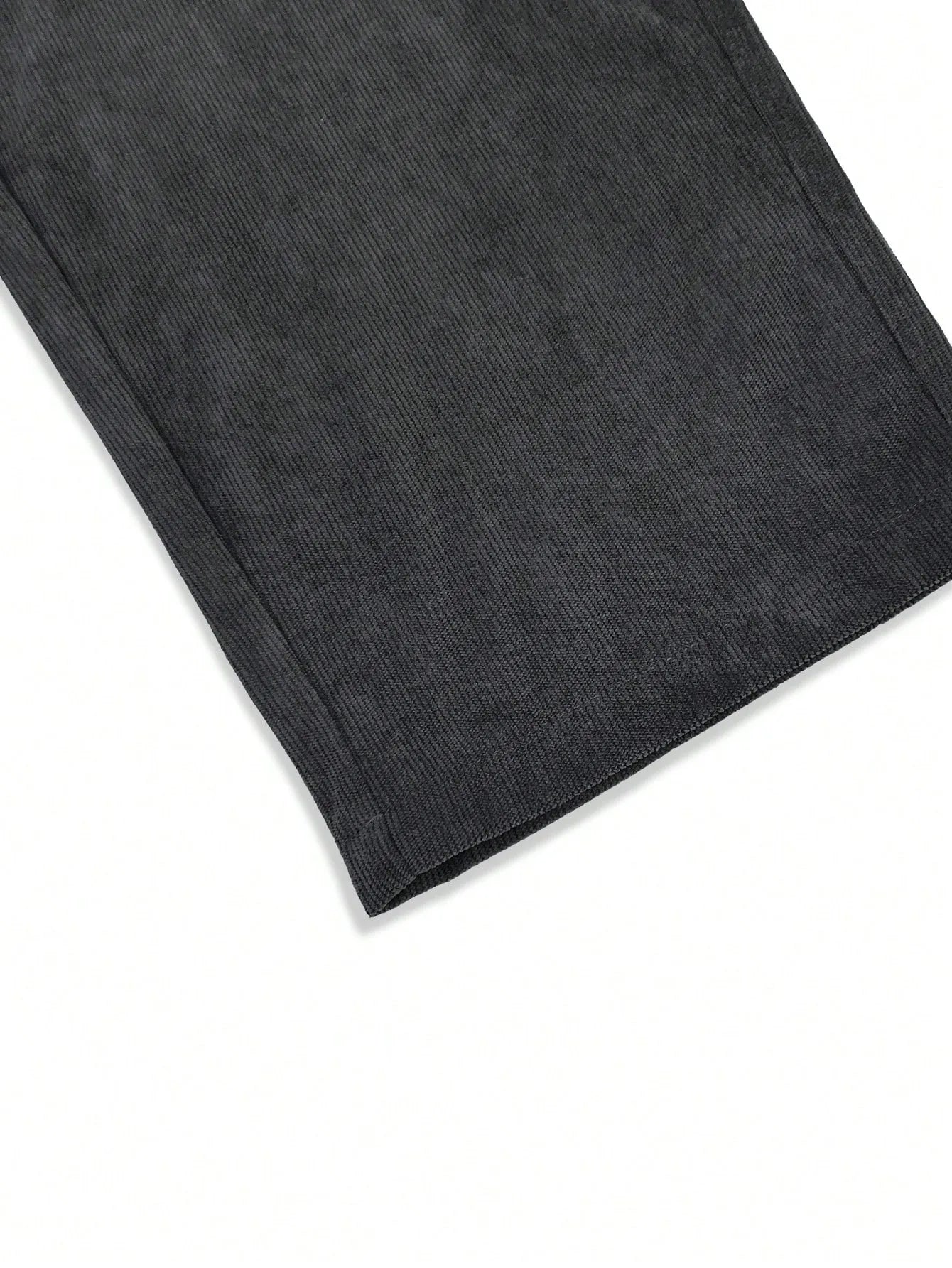 Dark Grey Korean Casual Regular Fit Corduroy Trouser