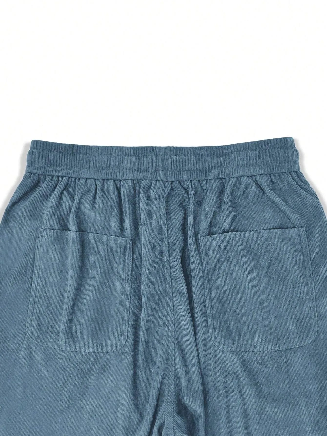 Baby Blue Korean Casual Regular Fit Corduroy Trouser