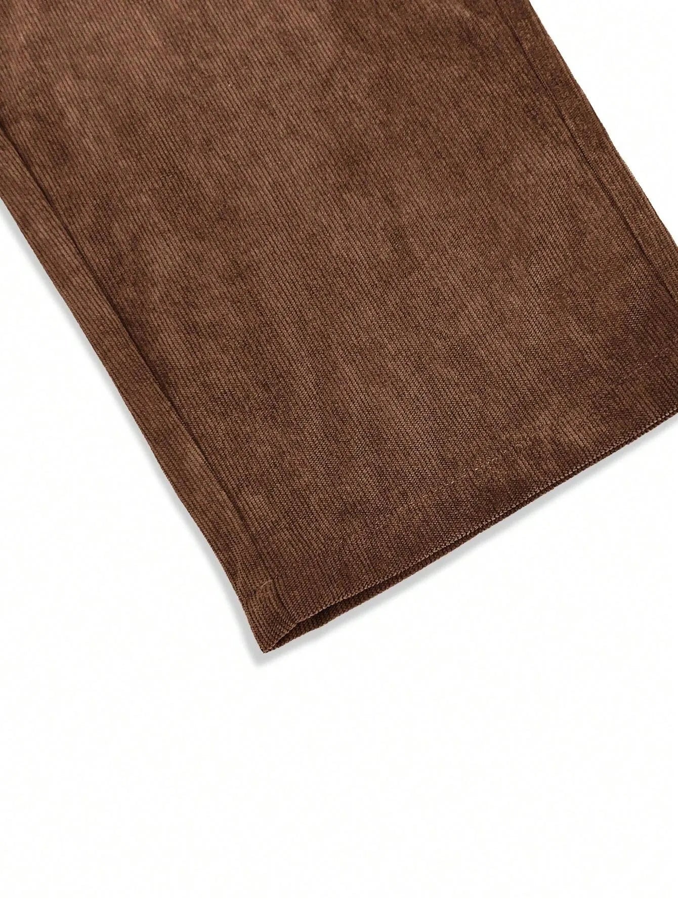 Rust Brown Korean Casual Regular Fit Corduroy Trouser