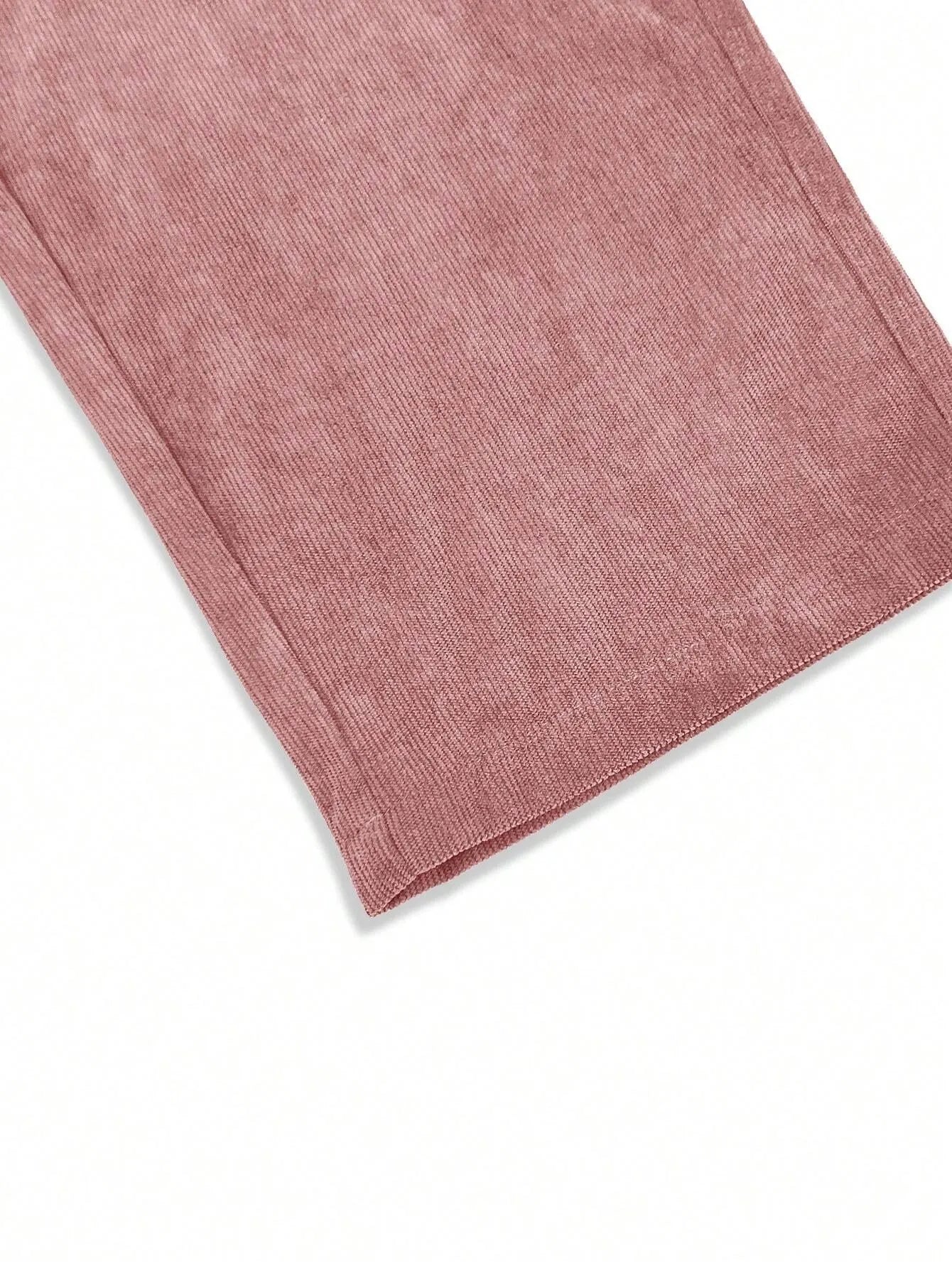 Soft Rose Korean Casual Regular Fit Corduroy Trouser