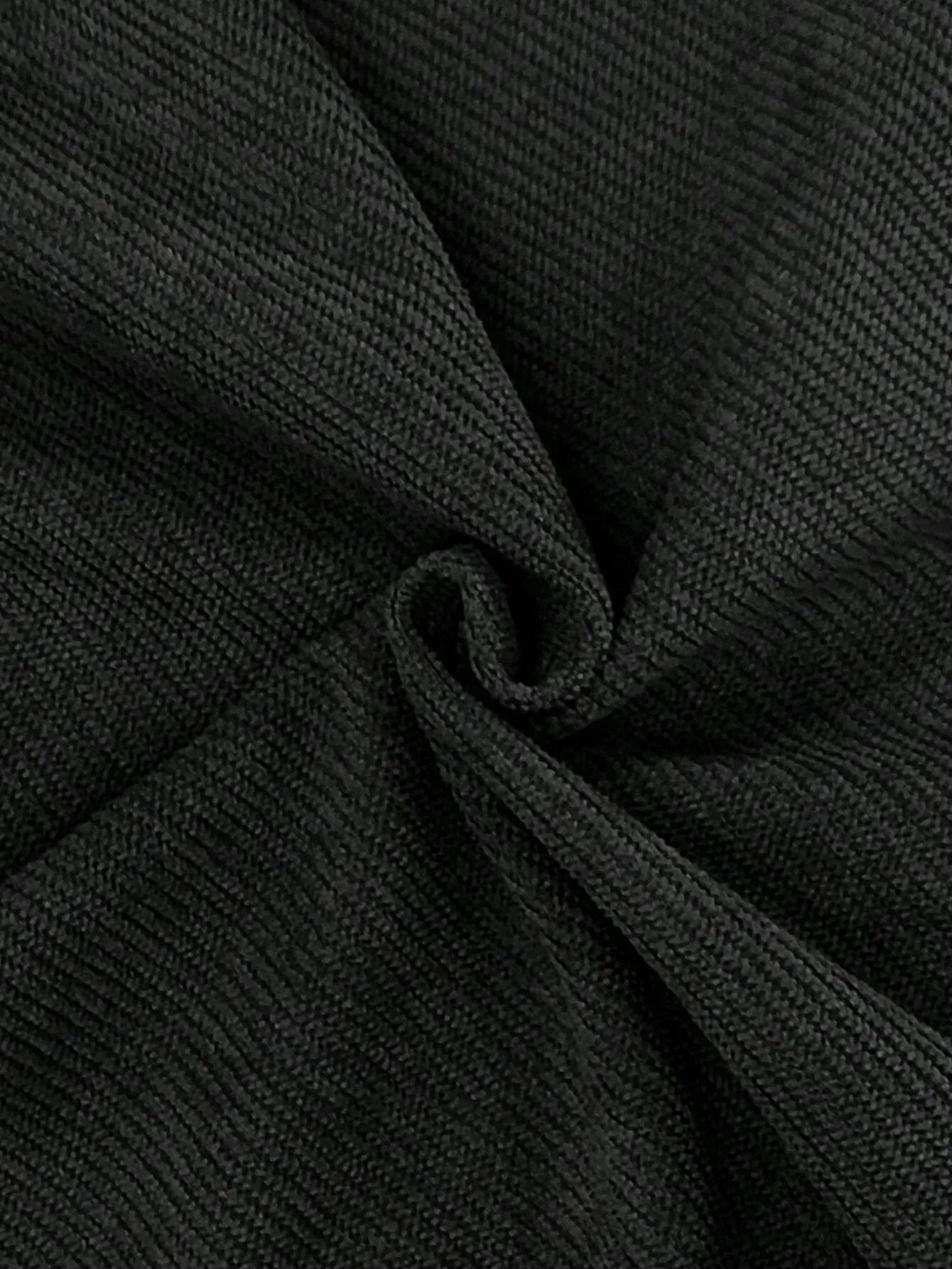 Black Korean Casual Regular Fit Corduroy Trouser