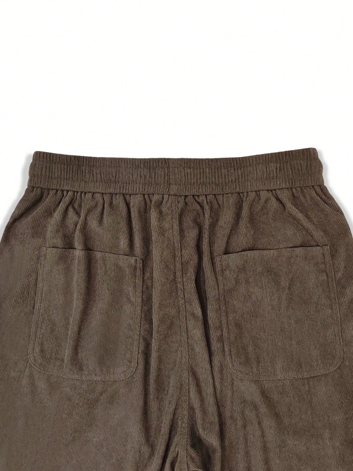 Brown Korean Casual Regular Fit Corduroy Trouser
