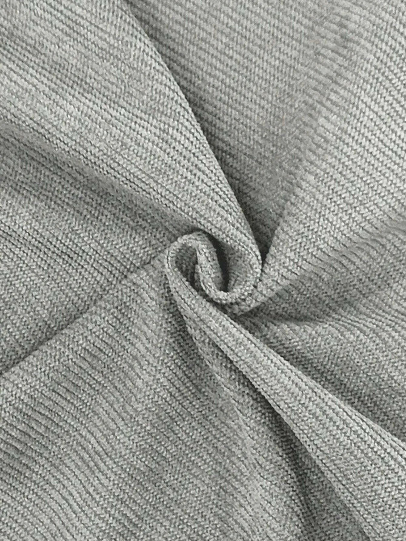 Light Grey Korean Casual Regular Fit Corduroy Trouser
